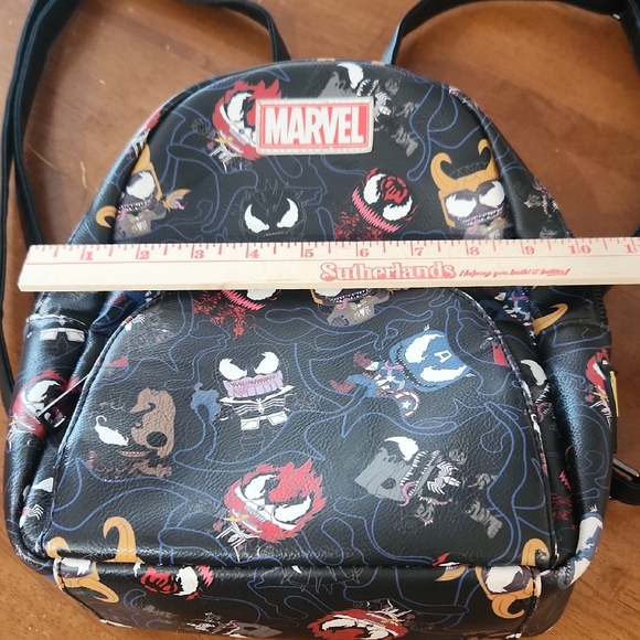 Loungefly Marvel Character Print Backpack - Black and Multicolor - Picture 12 of 13